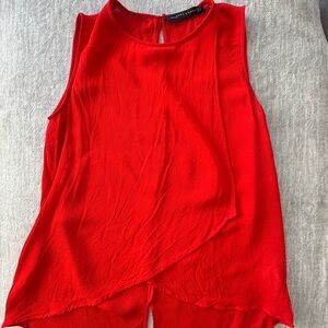 Zara Vibrant Red Layered Blouse